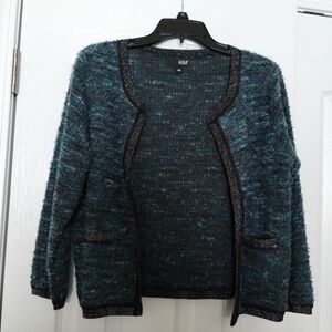 a.n.a Teal and Black Women's Cardigan Size L NWOT